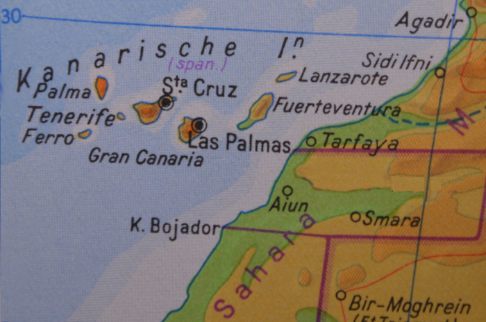 overview Map Canary Islands - Tenerife Islands in the Atlantic sea