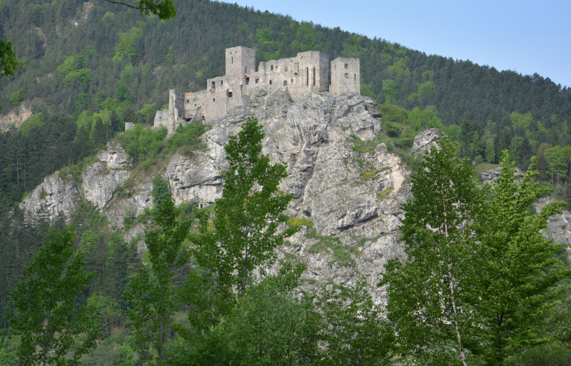 Mala Fatra - Strećny Hrad - a middle age  castle at a rocky cliff