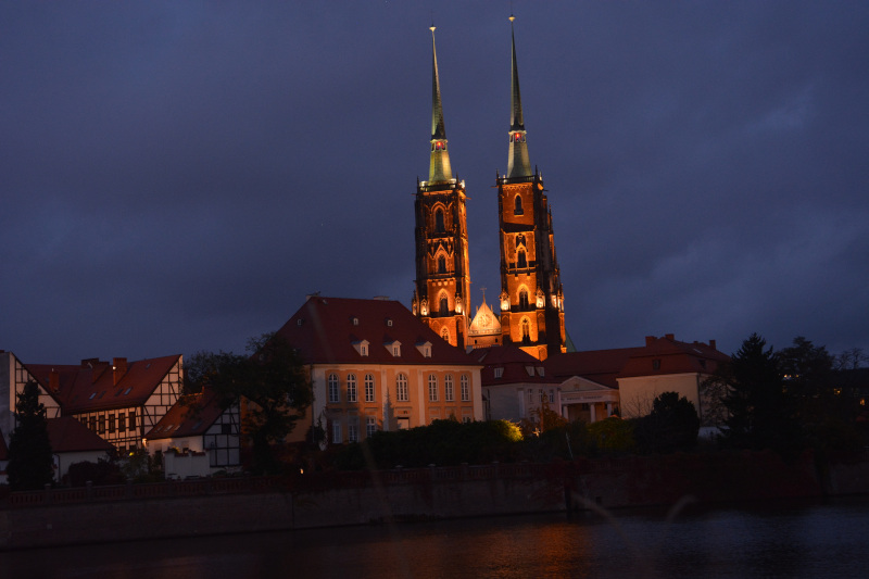 Cathedral island  Wroclaw nightview  - Nachtansicht Breslau