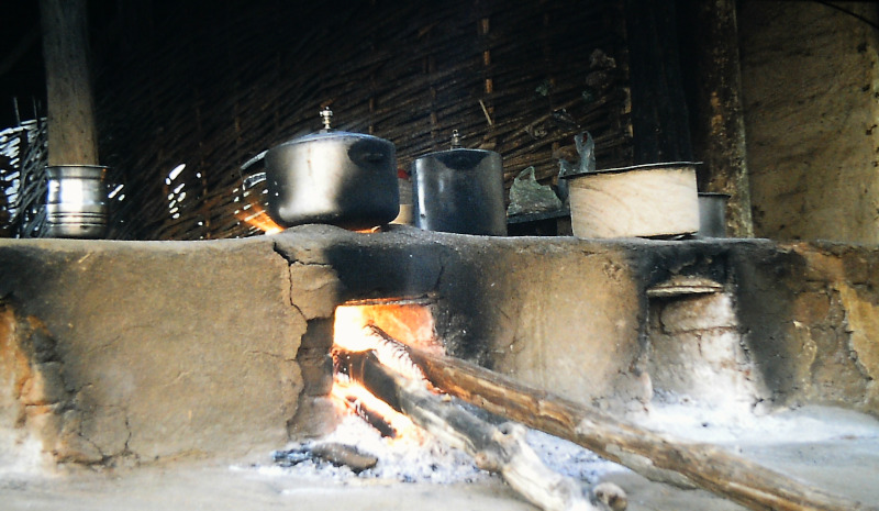 Kanha tiger reserve: Kathia village restaurant kitchen