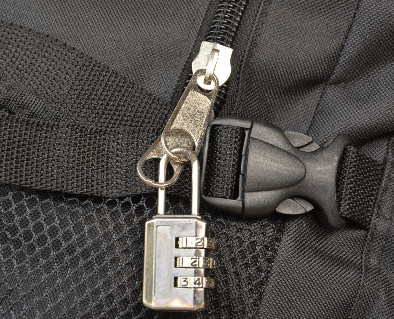 combination lock on backpack antitheft