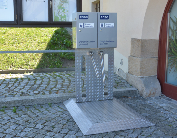 e - Pedelec-filing station at the nature park center Waltersdorf in the Zittau mountains