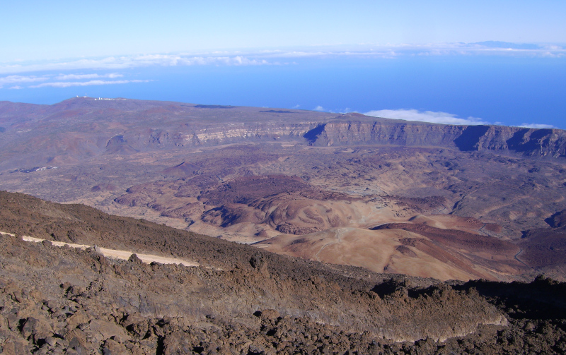 Peak Teide at Tenerife Island - volcanic high plateau