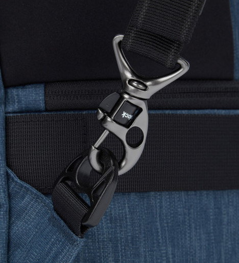 theft - secured carabiner lock at Travel backpack