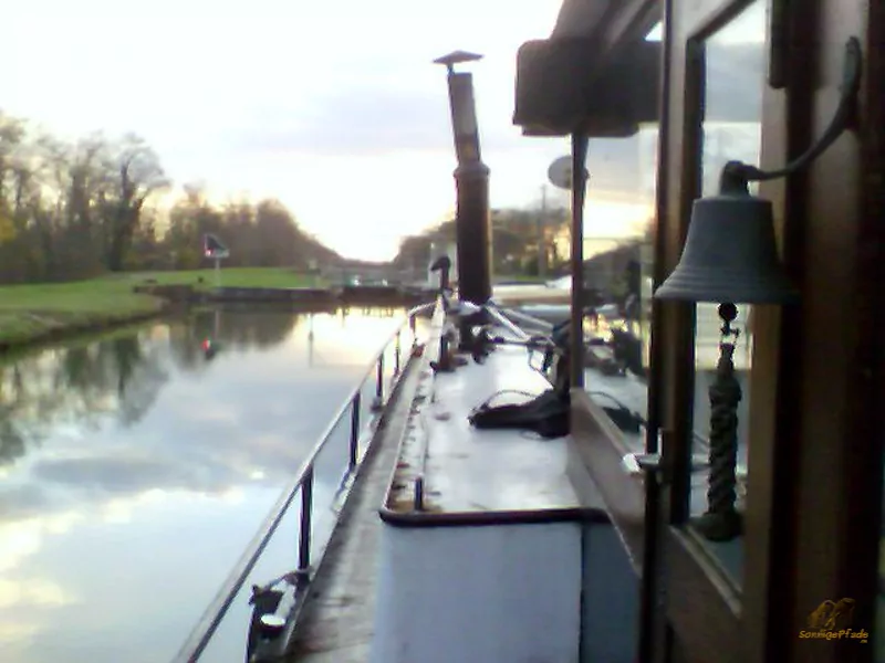 By river boat in France through lock