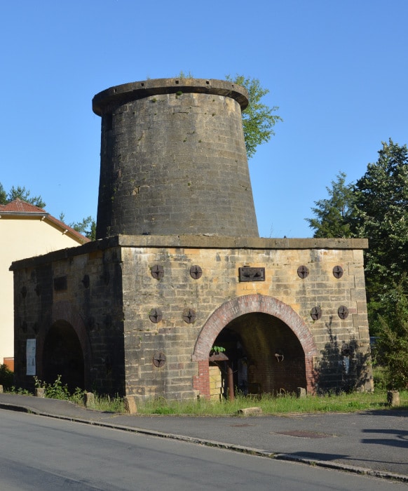 France cycletour: An old blast furnace beside the road near Longwy