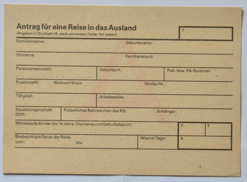 GDR- Police travel application for trips abroad