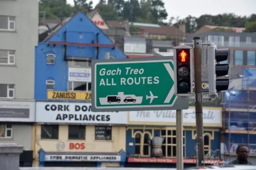 Cork Irlands Fährhafen und airport Wegweiser