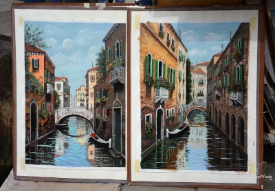 Brücken auf Gemälde in Venedig