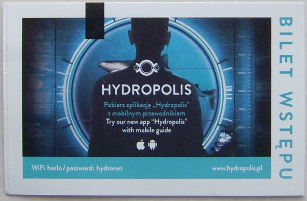 Bilet/ Eintrittskarte Ausstellung Hydropolis, eine Sehenswürdigkeit in Breslau / Wroclaw