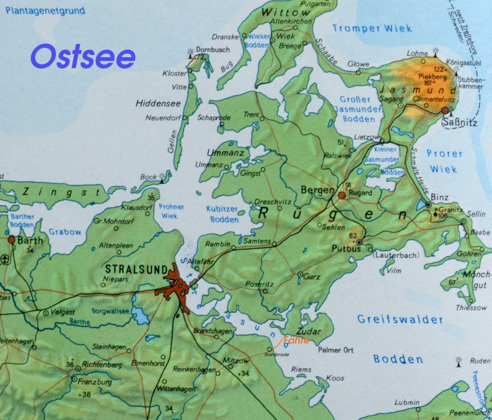 German island Rügen - Map