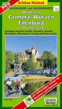 Cycling and hiking map Grimma - Wurzen - Eilenburg: Mulde rivervalley