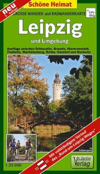 Cycling and hiking map Leipzig and surroundings in German