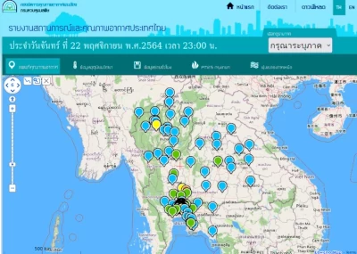 Thai pollution map website
