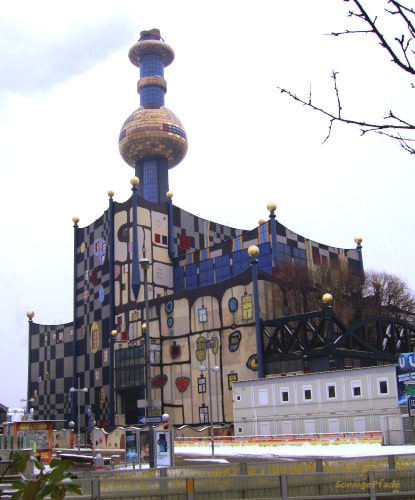 Waste incineration plant Spittelau Vienna with Hundertwasser - facade architecture