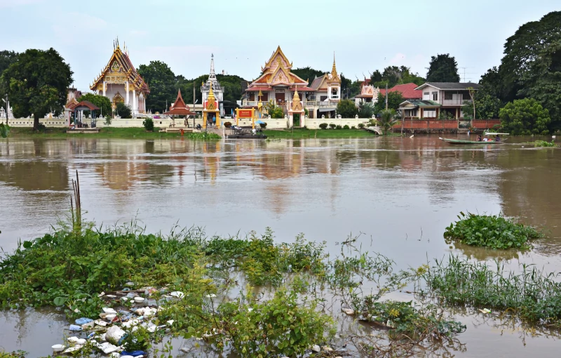 Flood near Ayutthaya in northern Thailand