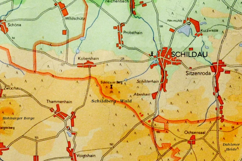 Map Hohburg Hills - Schildberg Hill- Schildau - Dahlener Heide