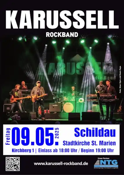 live in concert: Karussel Rockband in Schildau am 09.05.2025 - ab 19:00 St. Marien Kirche