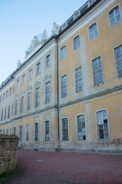 A still unrestored side wing of the Hubertusburg Palace in Wermsdorf