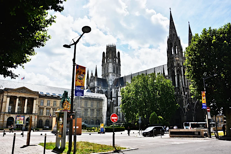 Rouen France: Hotel de Ville and Abbey church St.Ouen