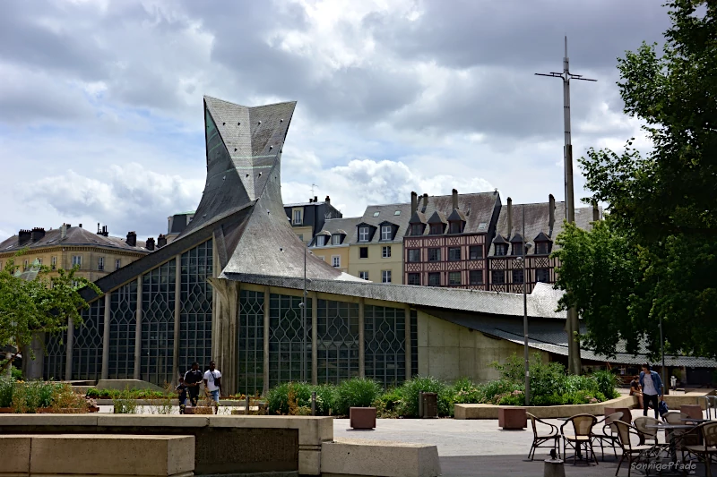 Modern building of Eglise Jeanne d’Arc in Rouen, Place de Vieux Marché