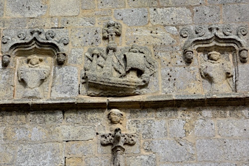 Ship symbols at the gothic church Notre-Dame-de-Croatz-Batz in Roscoff, France