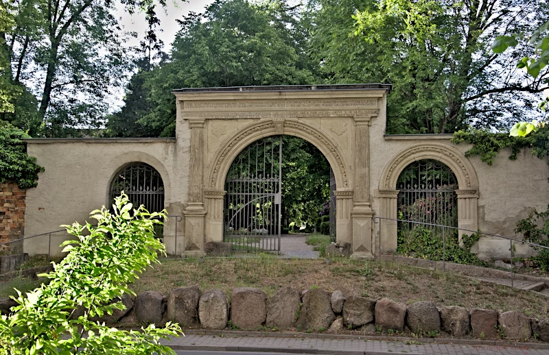 The Renaissance Plague Gate at the cemetery in east german Bad Düben