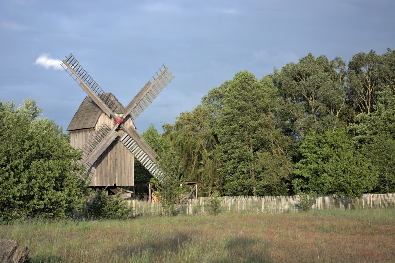 trestle windmill in Obermühle mill museum Bad Düben
