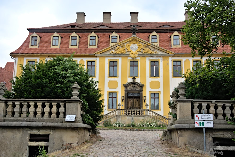 Baroque Manor house  Seußlitz iin east german Saxony at the Elbe river