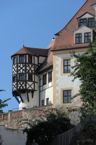 half-timbered oriel on the courtyard  Freiheit Nr.6 The building was constructed in 1346