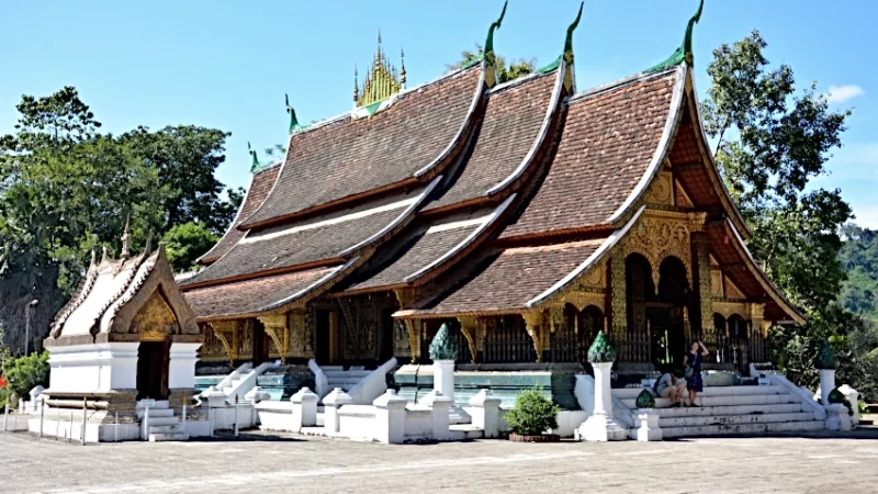 Luang Prabang in Laos – Buddhist monasteries and French colonial buildings on the Mekong River