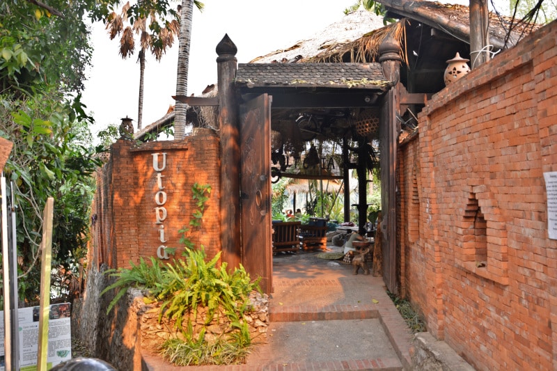 Laos: Luang Prabang - Entrance to the UTOPIA pub