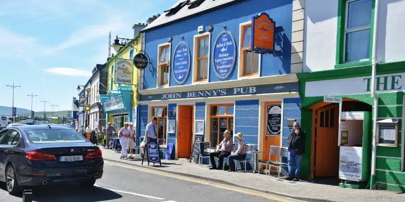 The seaside front of Dingle town in Ireland