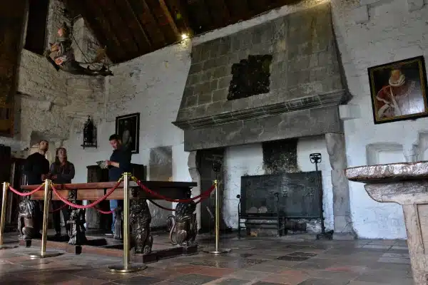 A fireplace room in Bunratty tower castle