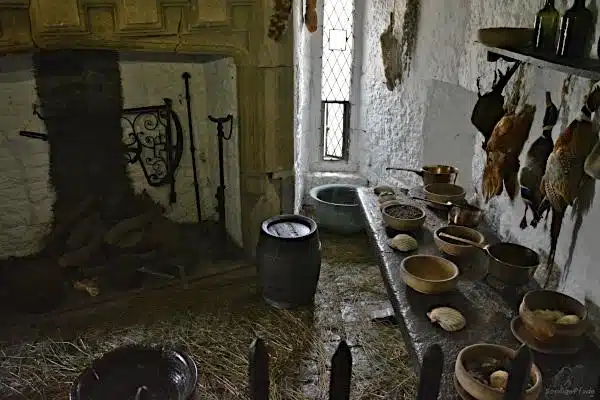 The kitchen in the castle tower