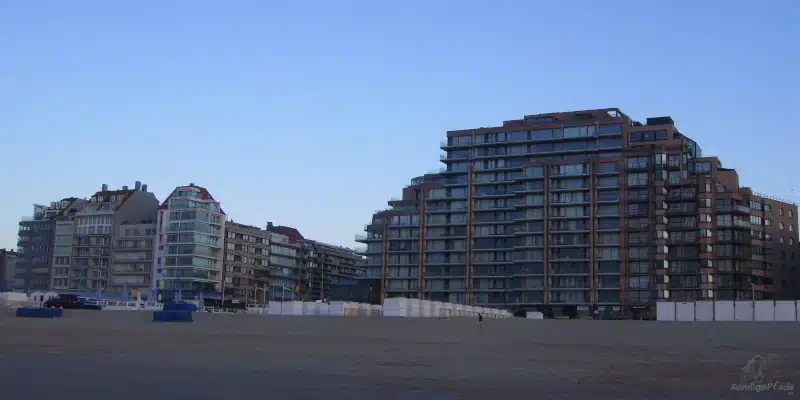 Apartment buildings at the beachfront in Knokke