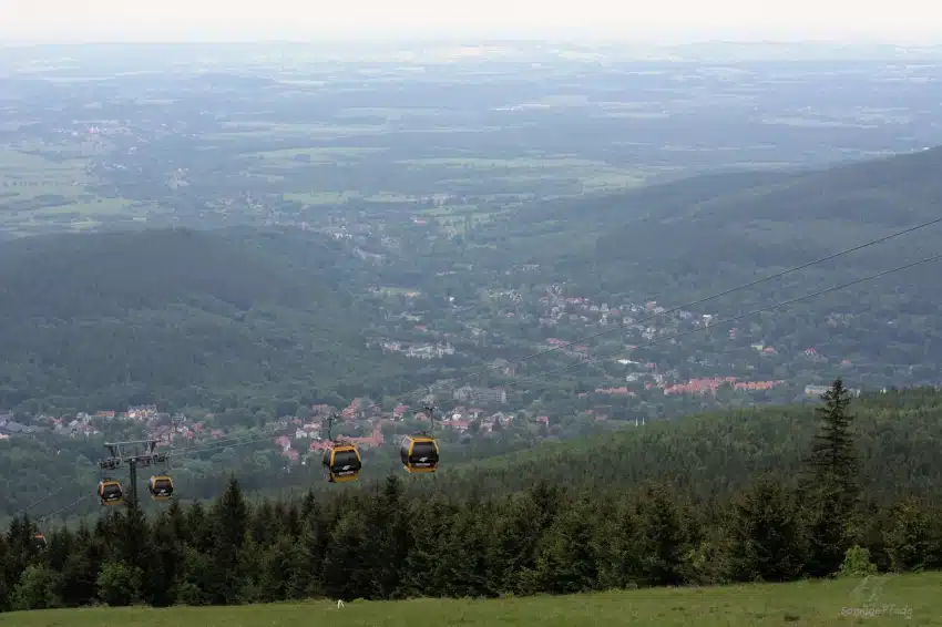 Swieradów Zdrój: View from Stog Izerski - Haystack - down to the Spa town valley