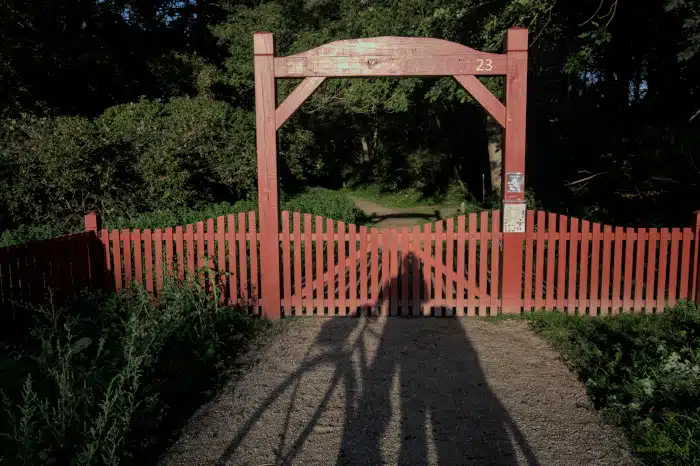 Entrance to the Tranekaer manor house park in the north of Langeland island, Danmark