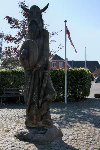 Sculpture of Kong Humble as a Viking - Danish island of Langeland