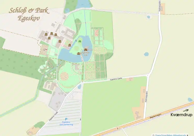Map of castle and Park Egeskov