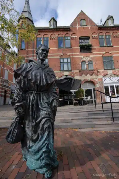 Wandering monk on Klosterplads in Svendborg